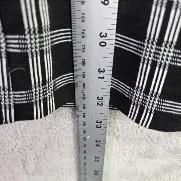 Womens Anne Klein Black & White Plaid Long Blazer Jacket Polyester Blend Size M - Picture 6 of 8